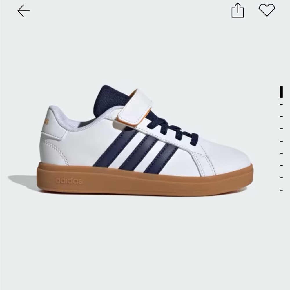 Adidas Kids White and Navy Sneakers